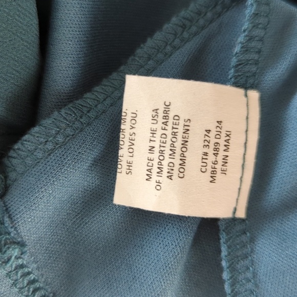 Show Me Your Mumu V Neck Maxi Dress Teal M wedding bridesmaid bohemian evening - Picture 6 of 7